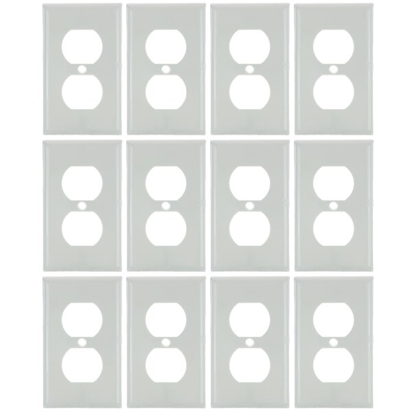 Sunlite Duplex Single Gang Receptacle Cover Plate, White, Plastic, UL Listed , 25Pc 50607-SU - main